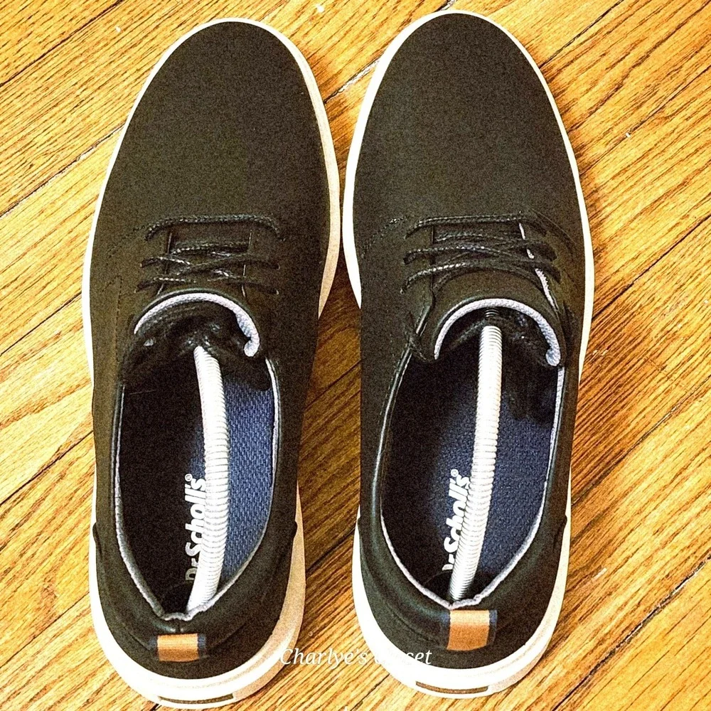 Dr Scholls Madison Oxford Sneakers 12M Black Leather Sport Sole Comfort Casual